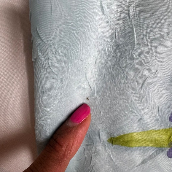 VIntage Dressbarn Sz 10 Blue Floral Textured Maxi Dress Cottagecore Fairy Fem - Picture 10 of 11